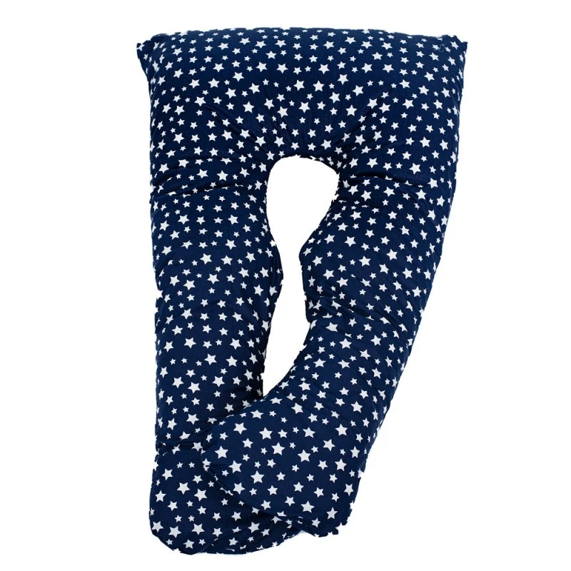 Възглавница Капинката за бременни и кърмене, У-образна тъмно сини звезди