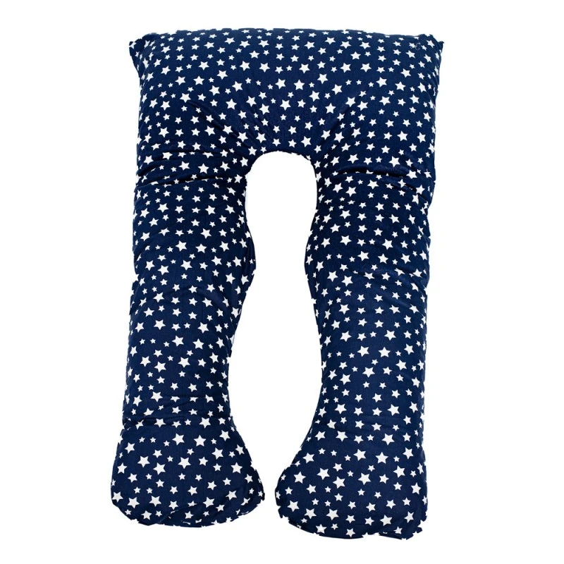 Възглавница Капинката за бременни и кърмене, У-образна тъмно сини звезди