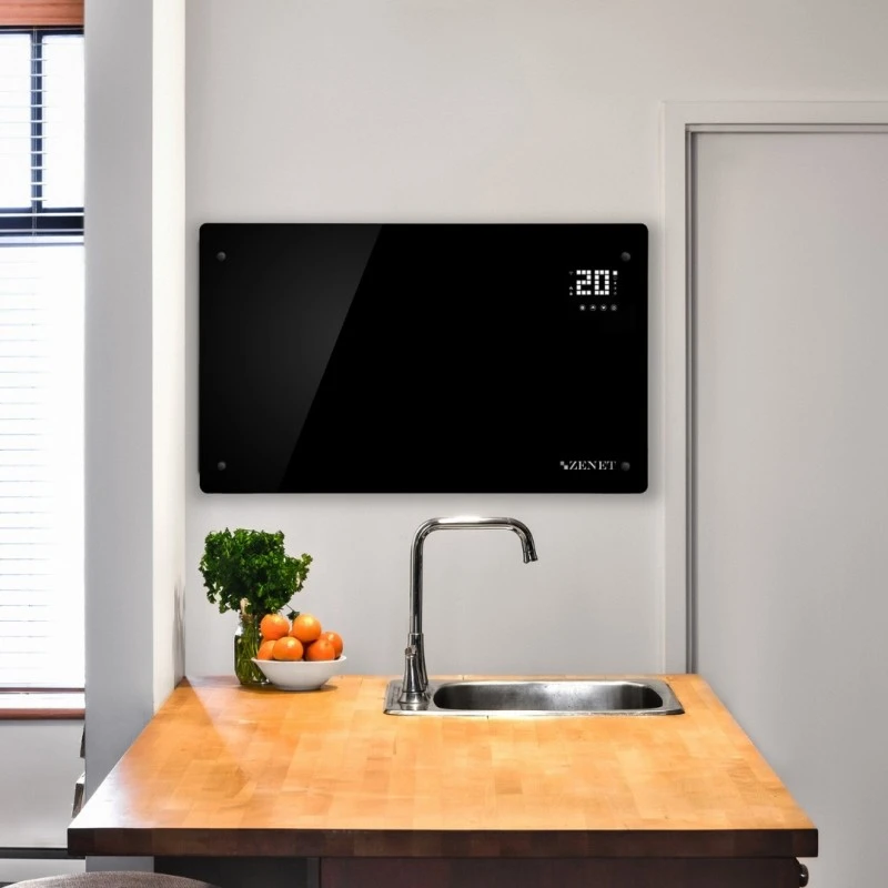 Zenet ZET-530 електрически стъклен конвектор, отоплителен панел, радиатор 2000w, Подов и стенен конвектор с дистанционно управление