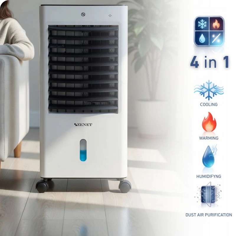 Преносим климатик за отопление и охлаждане Zenet ZET-481, Мобилен климатик за стая