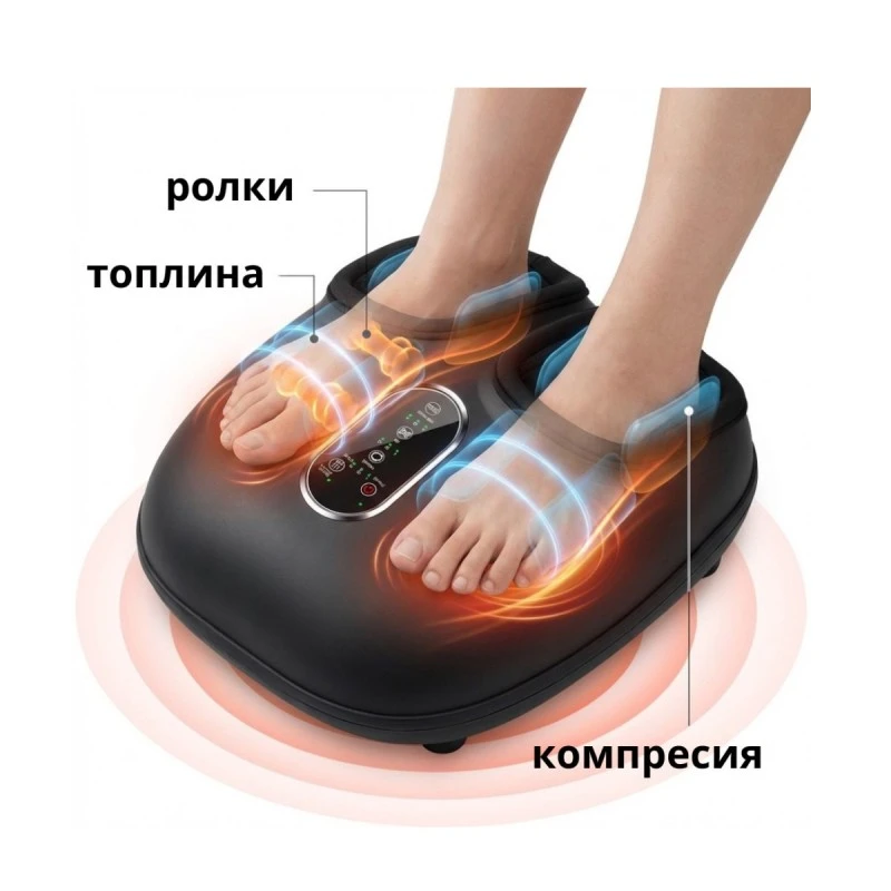 Масажор за крака с точково стимулиране ZENET ZET 761 -  Шиацу, ролки и топлина